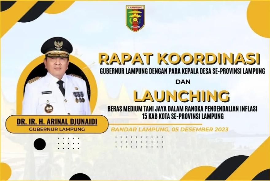 KEPALO TIYUH DAYA ASRI MENGHADIRI KEGIATAN RAKOR ANTARA GUBERNUR LAMPUNG DENGAN KEPALA DESA SE-PROVINSI LAMPUNG DI GEDUNG BAGAS RAYA BANDAR LAMPUNG