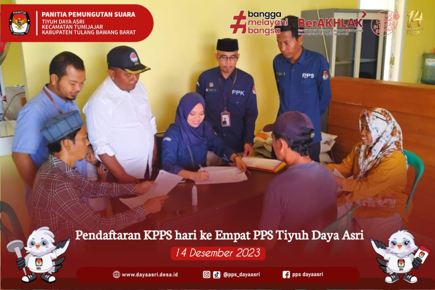 Monitoring PPK Tumijajar, Hari ke Empat Pembukaan Pendaftaran Anggota KPPS Tiyuh Daya Asri untuk Pemilu 2024