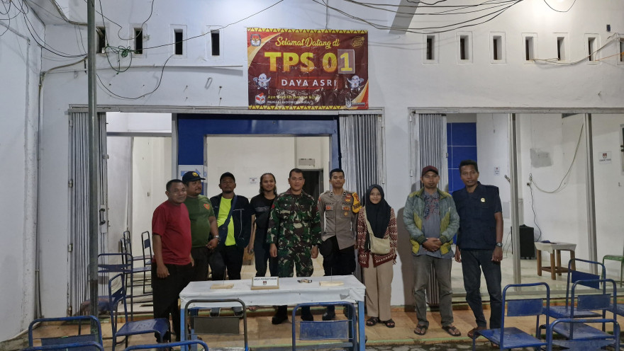 PPS bersama Aparatur Tiyuh, Babinkamtibmas serta Babinsa keliling Kesiapan TPS Pilkada 2024